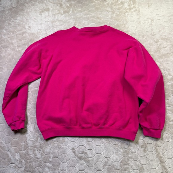 VTG Cheetah Crewneck Sweatshirt Sz Med USA Made Pink Blank 90s - Picture 9 of 10